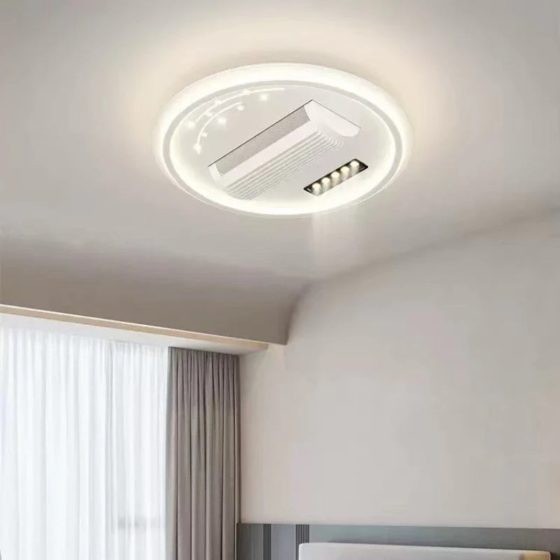 Modern Invisible Bladeless Ceiling Fan Lamp Remote Slient for Restaurant Master Bedroom Living Room Ceiling Fan Home Decor Lamps