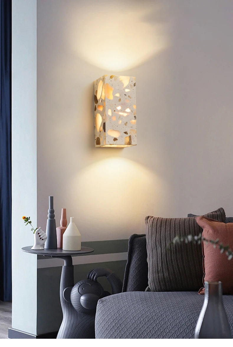 Surface Mount Yellow Cave Stone LED Wall Light 85~265V 9W Nordic style Indoor Wall Lamps For Living Room Decoration Sconce