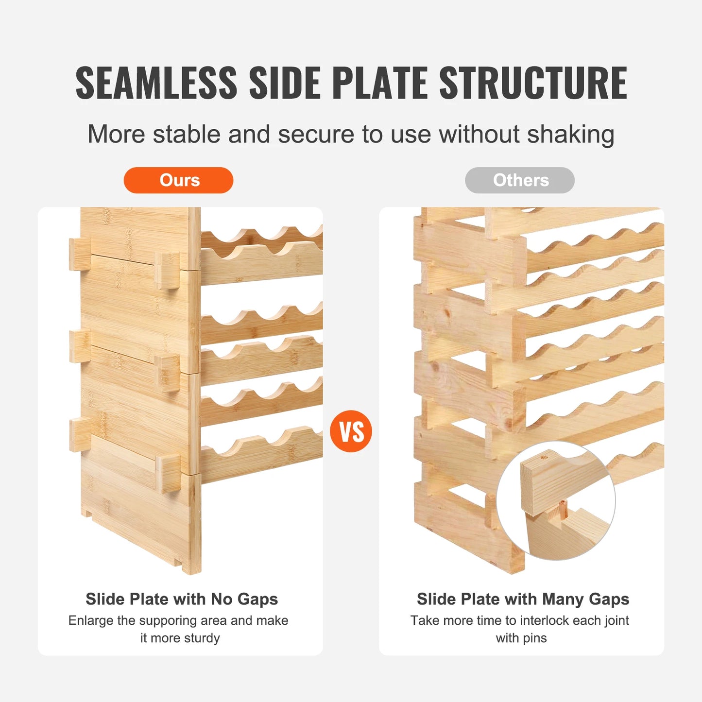 SucceBuy Bamboo Wine Rack Stackable Display