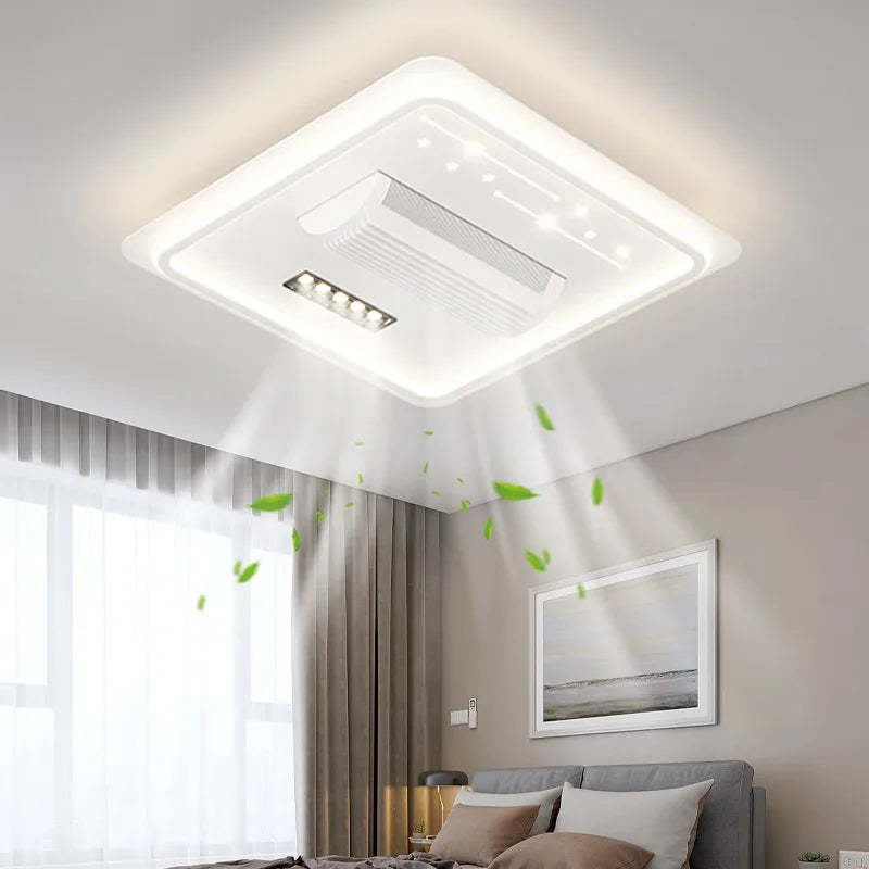 Modern Invisible Bladeless Ceiling Fan Lamp Remote Slient for Restaurant Master Bedroom Living Room Ceiling Fan Home Decor Lamps