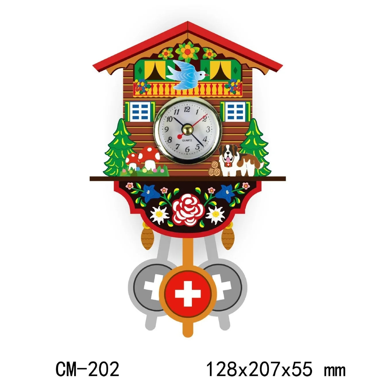 Wooden Hanging Wall Clock Bird Alarm Clock Cuckoo Clocks For Home Decoration Quartz Watch Decorative Home Decor