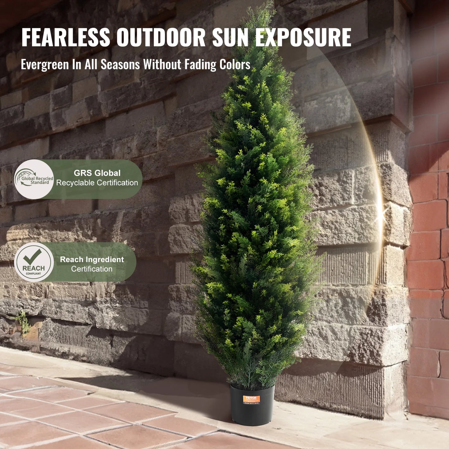 SucceBuy Artificial Cedar Topiary Tree Outdoor Decor Greenery