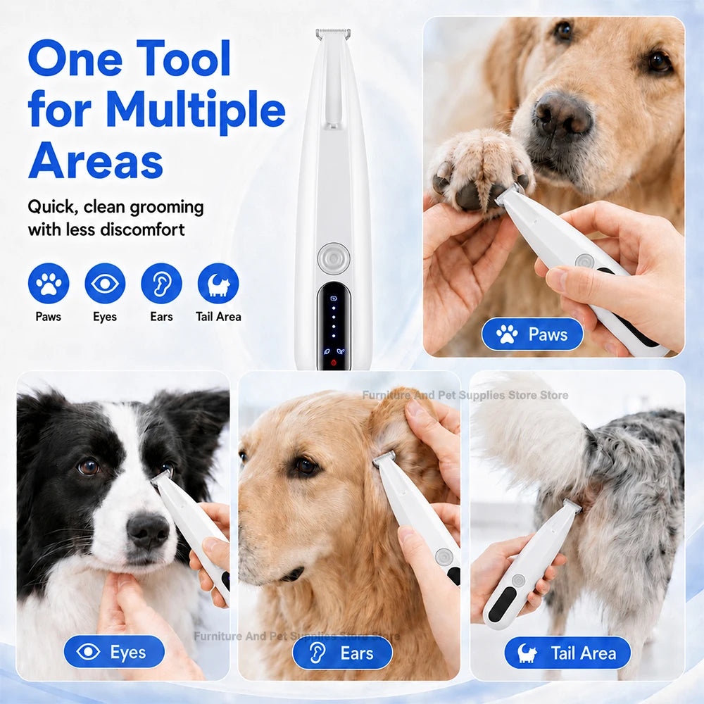 New Type of Dog Paw Trimmer with Travel Lock Function Fully Waterproof Pet Hair Trimmer with LED Display Screen Cat Hair Trimmer