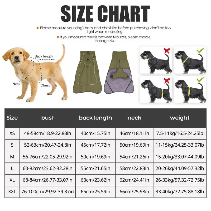 Waterproof Dog Winter Jacket, Reflective Windproof Warm Dog Jacket, Pet Supplies for Small Medium Large Dogs,the Warmest Gift fo