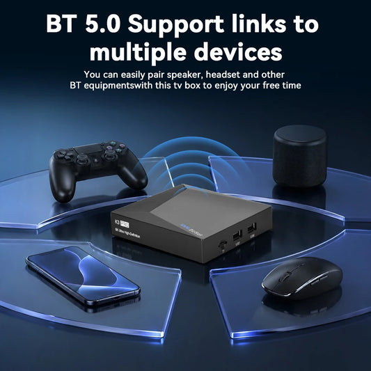 We2USat K3 PRO Smart Android TV Box 6K HDR Build in WiFi-6 2.4GHz/5GHz BT 5.0 4GB+32GB Streaming Media Player PK Vseebox V5 PRO