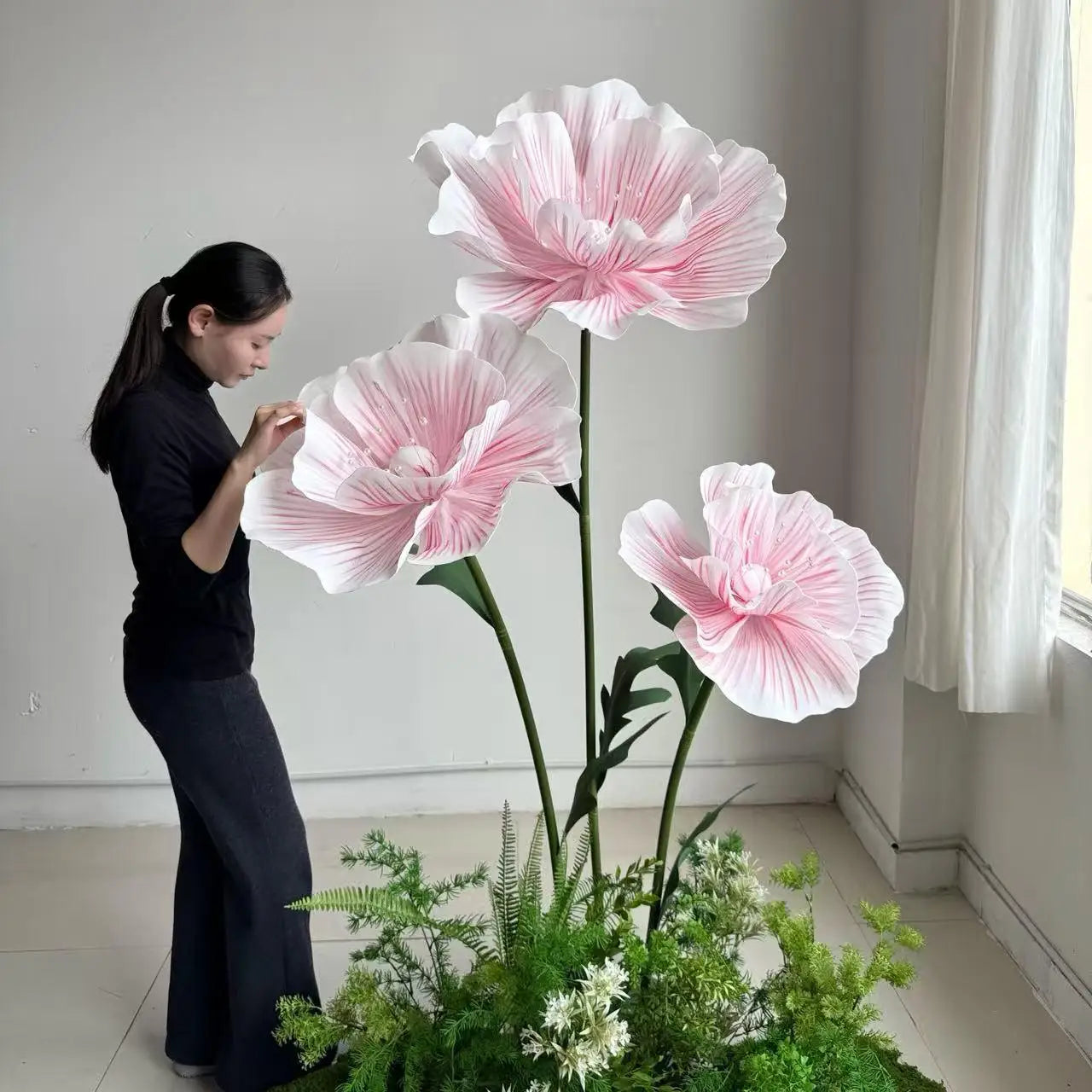 170cm EVA Large Artificial Flowers Road Lead Flower Window Display Wedding Decor Props Party Home Decoration Marriage With Stand