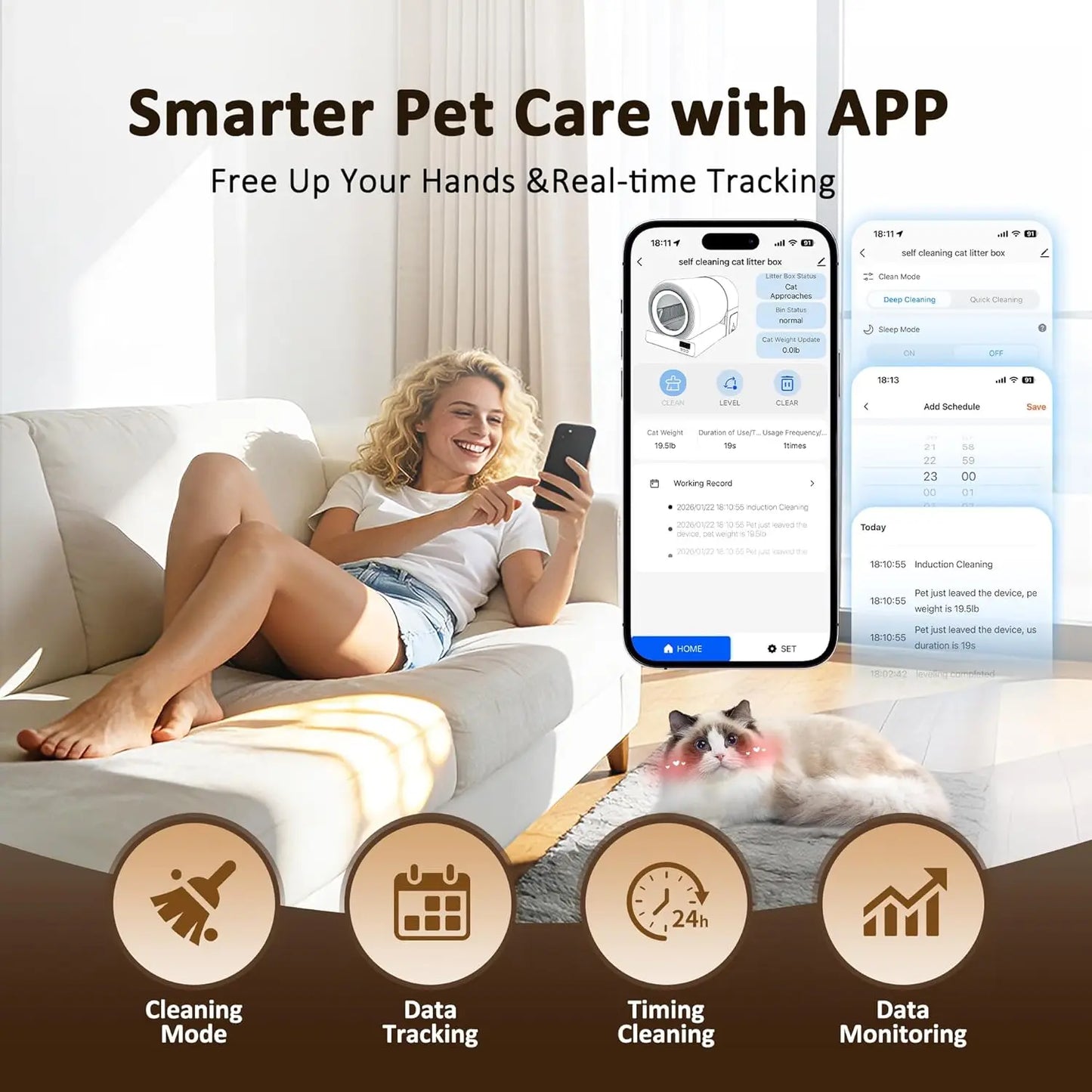 Self Cleaning Litter Box For Multiple Cats With App