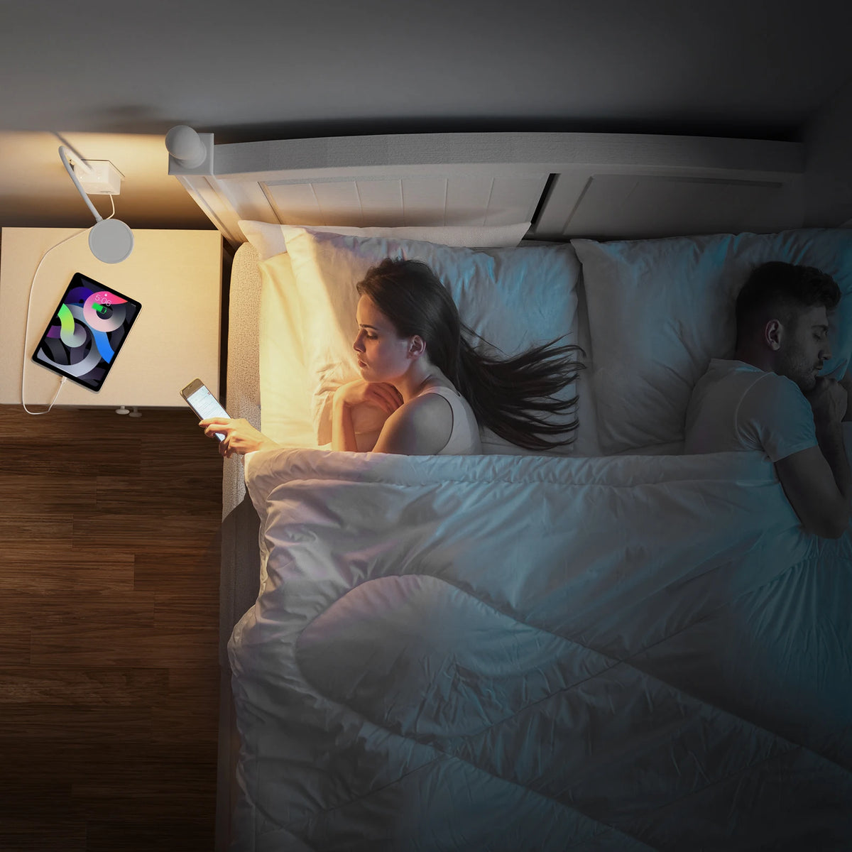 Princeway Led Wall Lamp With Outlet Extender And Usb Ports