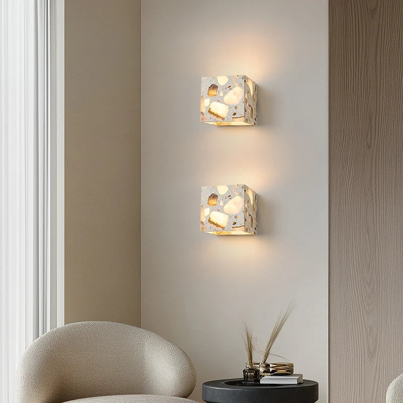 Surface Mount Yellow Cave Stone LED Wall Light 85~265V 9W Nordic style Indoor Wall Lamps For Living Room Decoration Sconce