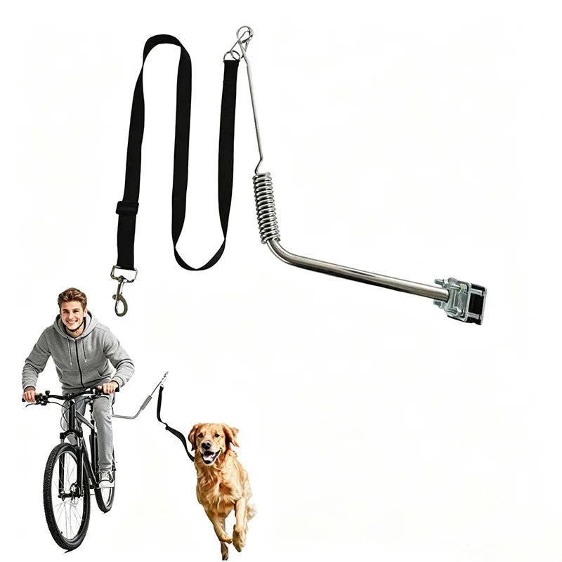 Hands Free Dog Bike Leash Heavy Duty Bicycle Attachment with Quick Connect Buffer Rope Cycling Jogging for Medium Large Dogs