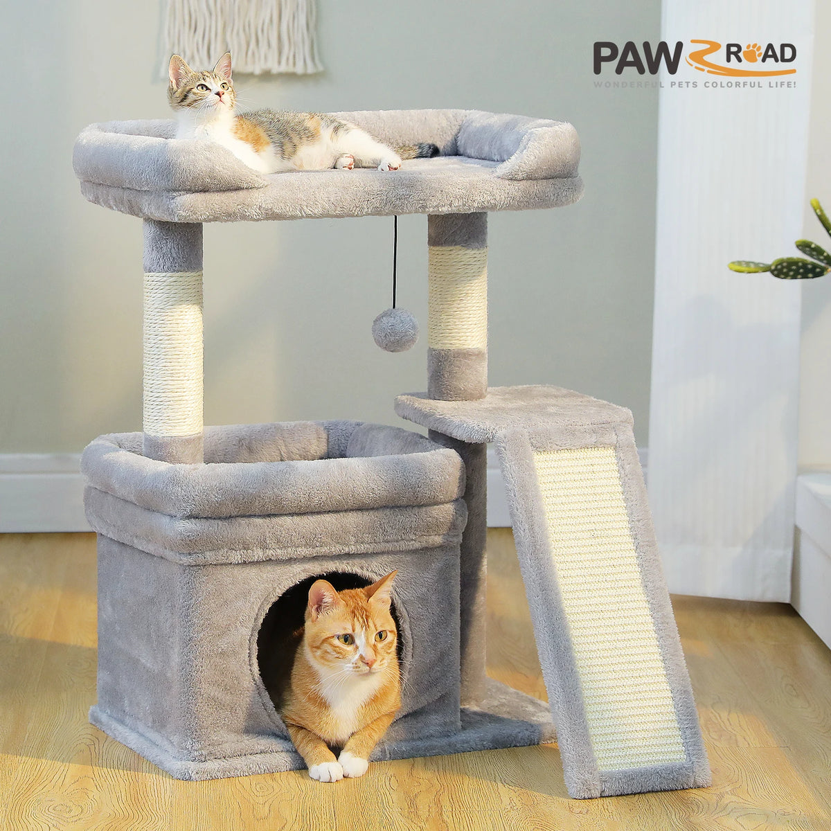 PAWZ Road Indoor Cat Tree Featuring Sisal Scratching Posts