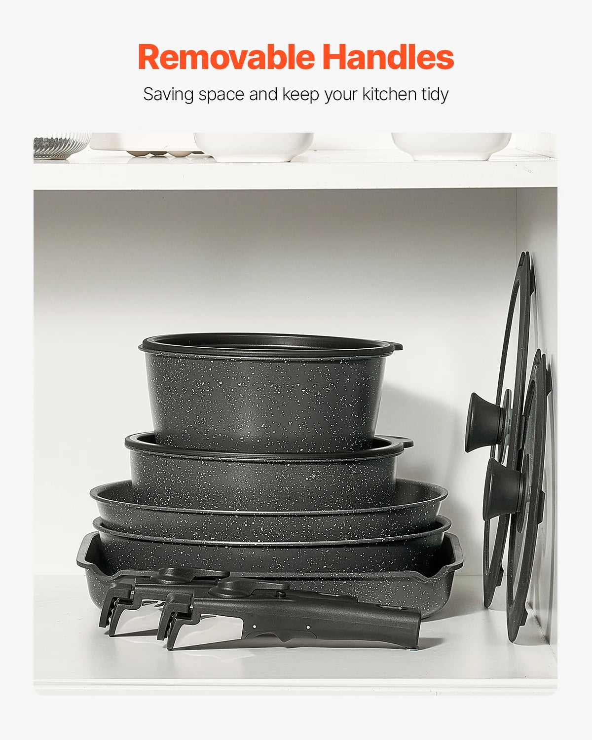 SucceBuy Nonstick Granite Cookware Set for Induction