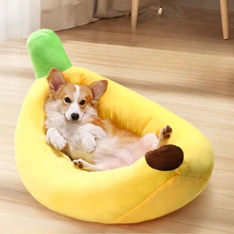 Thickened Banana Dog Nest Winter Warm Sleeping Kitten's Nest Detachable Cleaning Cat Bed Breathable and Comfortable Cat Beds