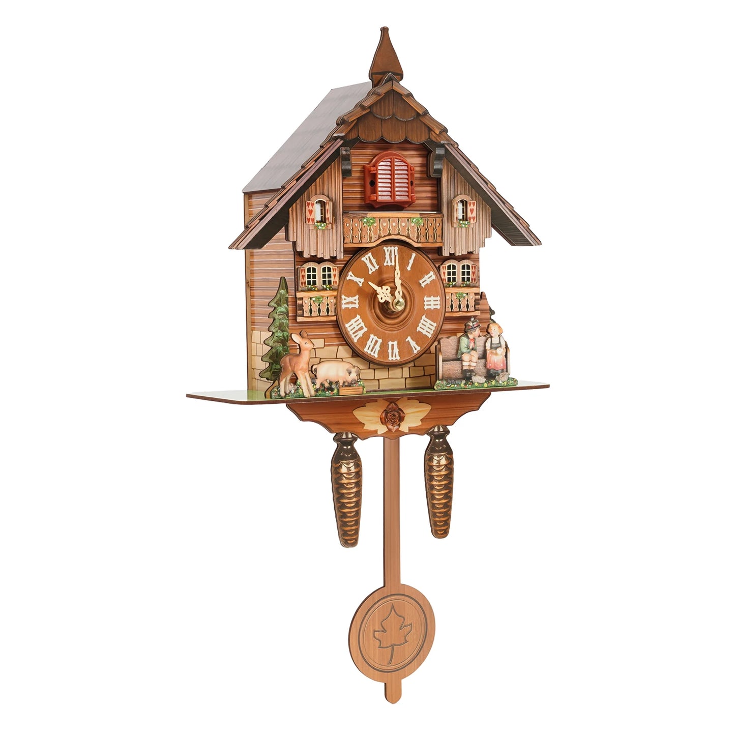 Vintage Cuckoo Wall Clock With Bird Chime