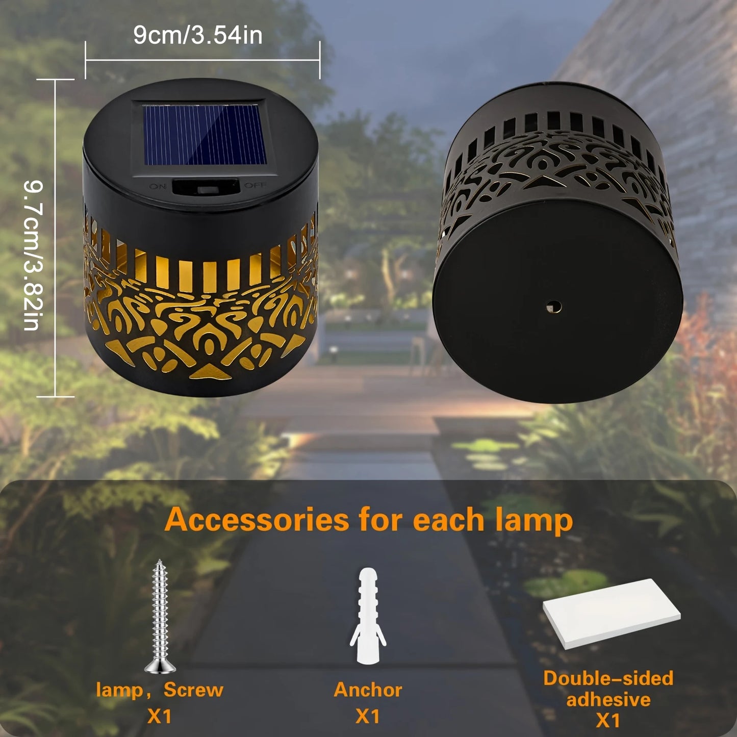 6-Pack Solar Outdoor Lights, Christmas Decor Lights, Mandala Theme IP65 Waterproof Lights For Garden, Terrace, Backyard, Patio
