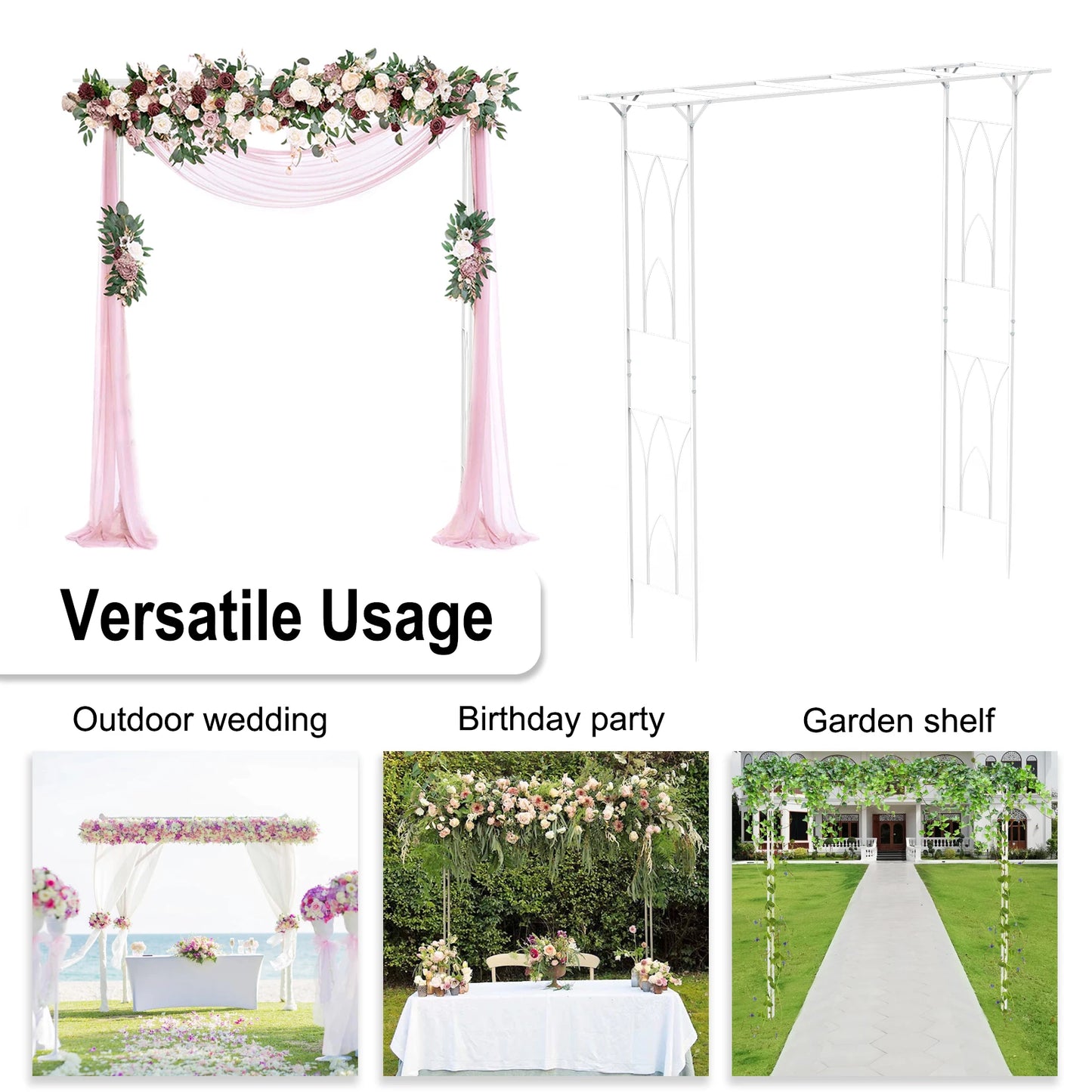 Stereoscopic Garden Arch Arbor Metal Wedding Decor Outdoor Trellis