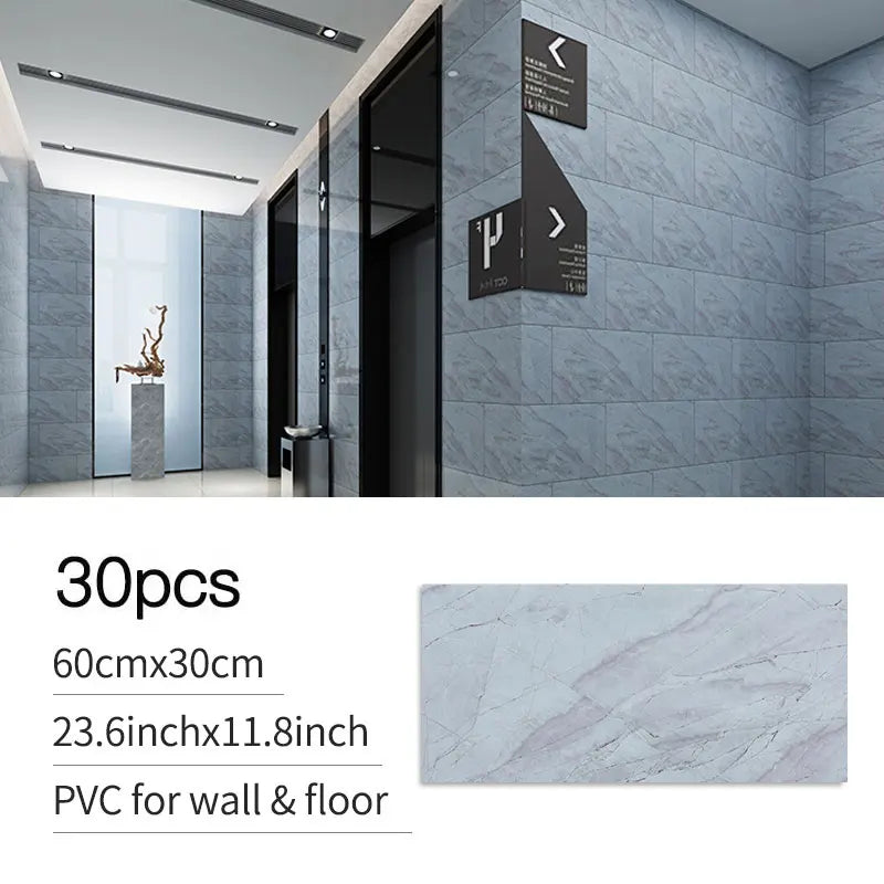 30 Pack Imitation Marble Ceramic Tile Wall Stickers,Thick Self-Adhesive PVC Wall Panels for Home Decor-Strong Adhesive Backing