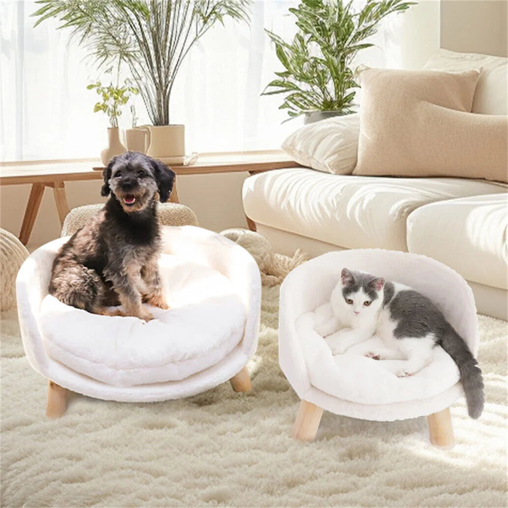 BORWART Ultra Soft Elevated Dog Cat Sofa Bed With Removable Cushion
