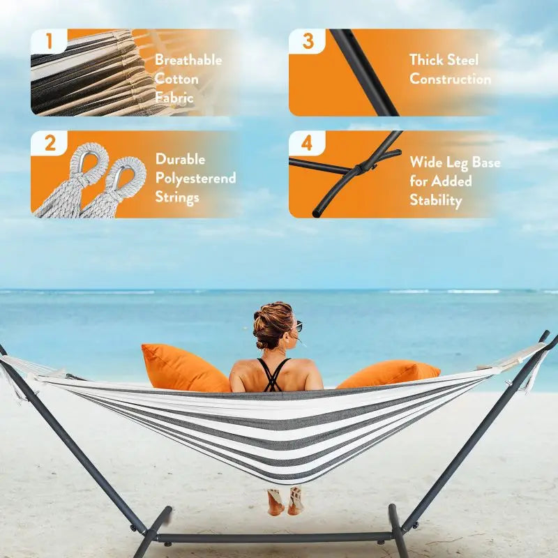 Gyroor Adjustable Stand Hammock With 600Lb Capacity And Outdoor Storage Bag