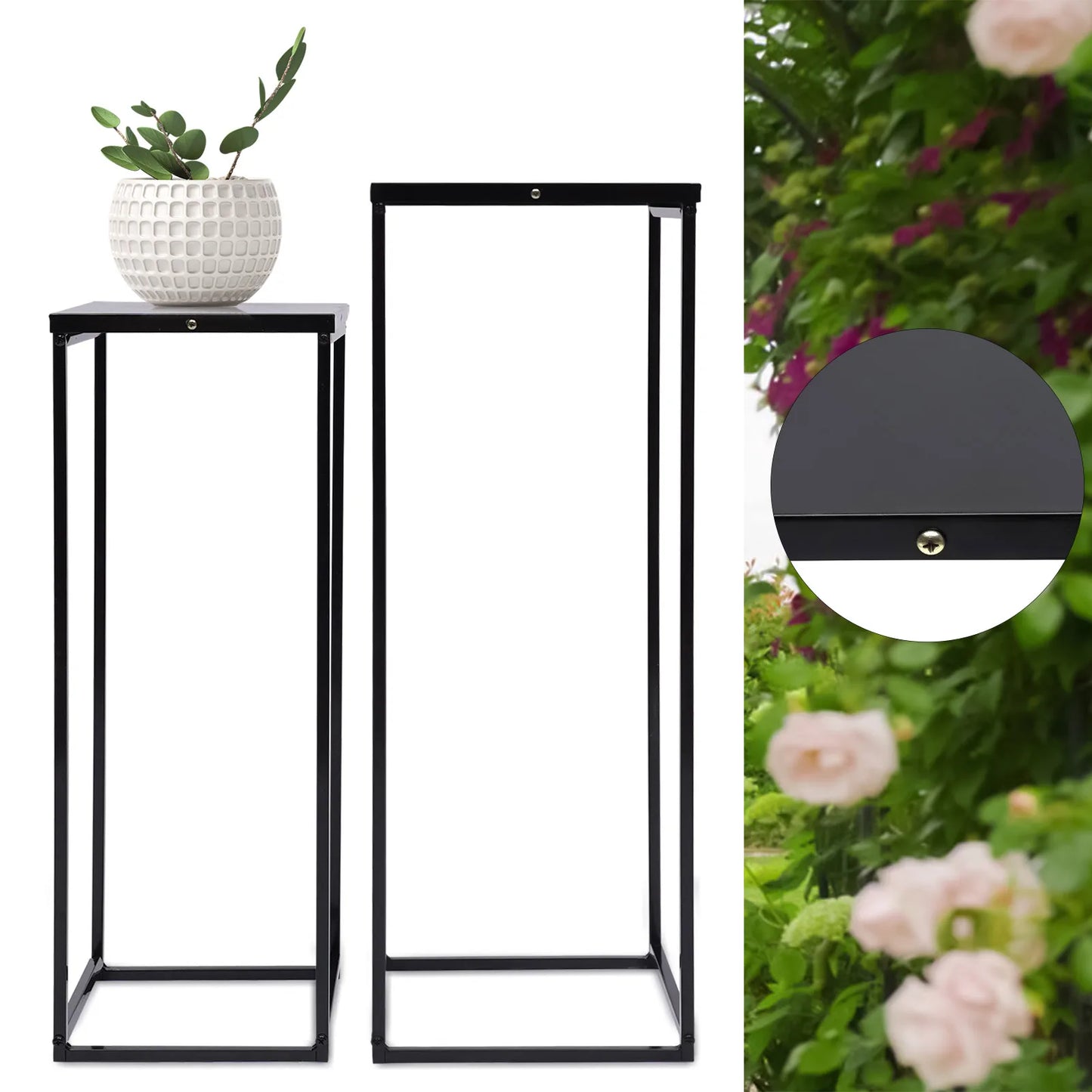 Metal Plant Stands Square Flower Holders For Living Room Decor