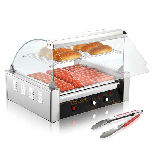 SucceBuy  5/7/11 Commercial Hot Dog Roller Electric Sausage Maker Barbecue Grill Machine for Camping Party Home Appliance 110V