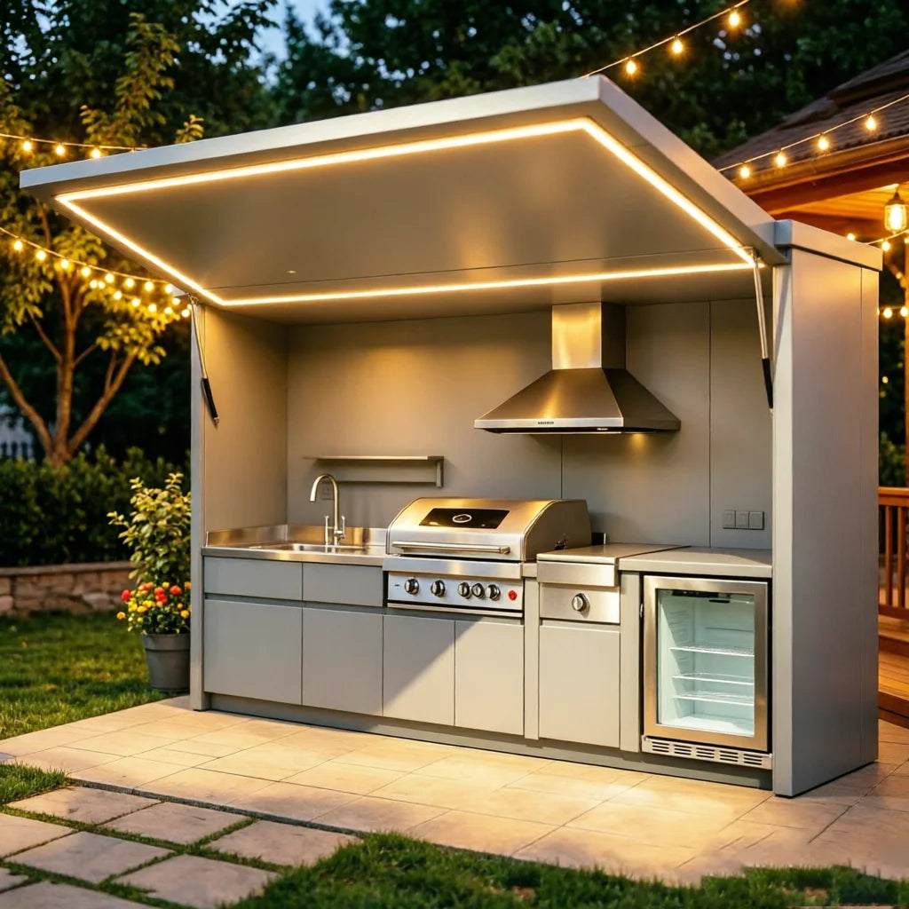 Modular 304 Stainless Steel Outdoor Kitchen Cabinet With Pot Cover
