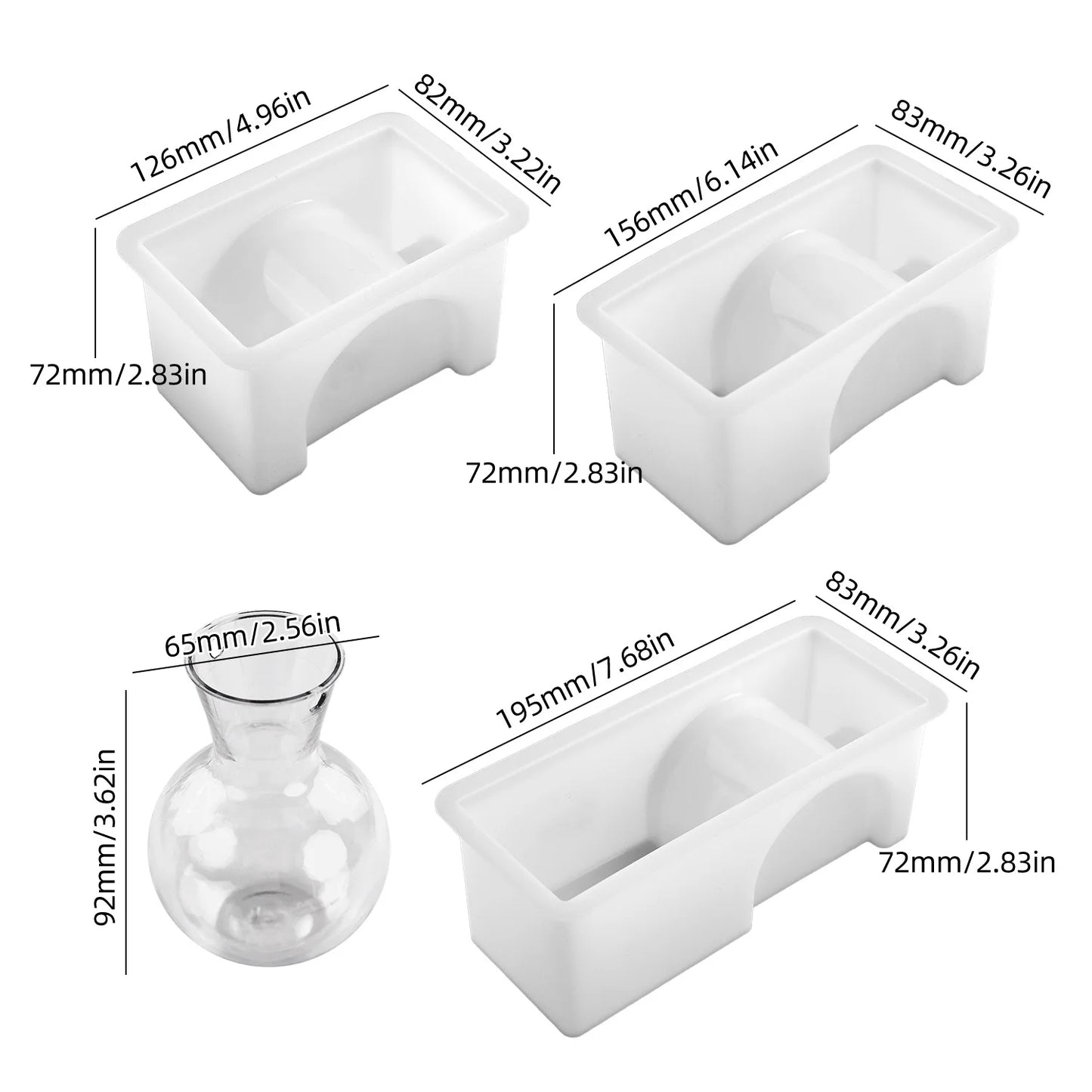DIY Silicone Mold for Cube Vase - Epoxy Resin, Plaster, Cement - Hydroponic Test Tube Planter Art Mold DIY Art Craft Home Decor