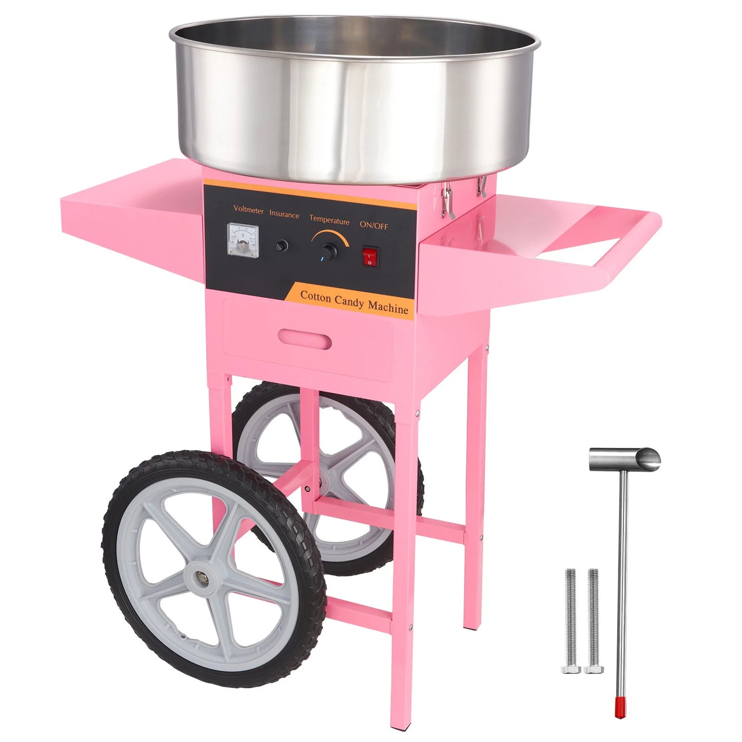 Succebuy 1000W Electric Cotton Candy Machine With Cart Stainless Bowl