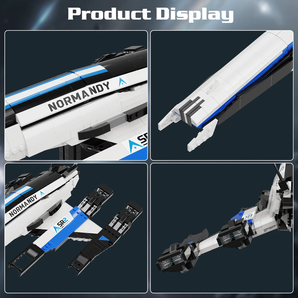 Normandy SR2 Spaceship Building Blocks Set Home Decor Desktop Ornament Display Christmas Birthday Gift Room Shelf Art Fans Adult