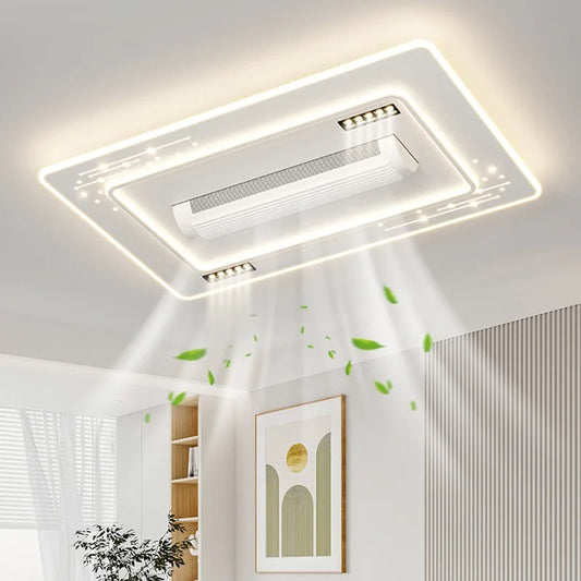 Modern Invisible Bladeless Ceiling Fan Lamp Remote Slient for Restaurant Master Bedroom Living Room Ceiling Fan Home Decor Lamps