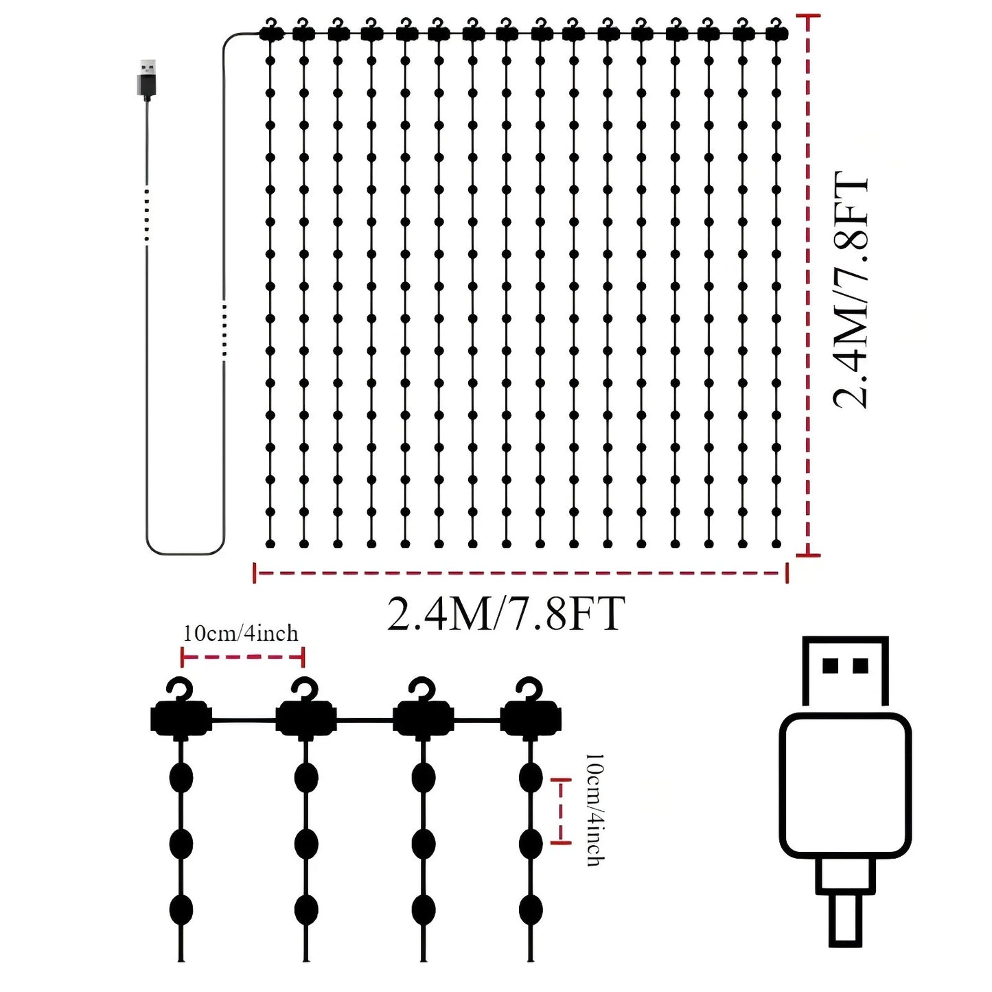 MIMIRGB LED RGB Curtain Lights App Controlled Music Sync