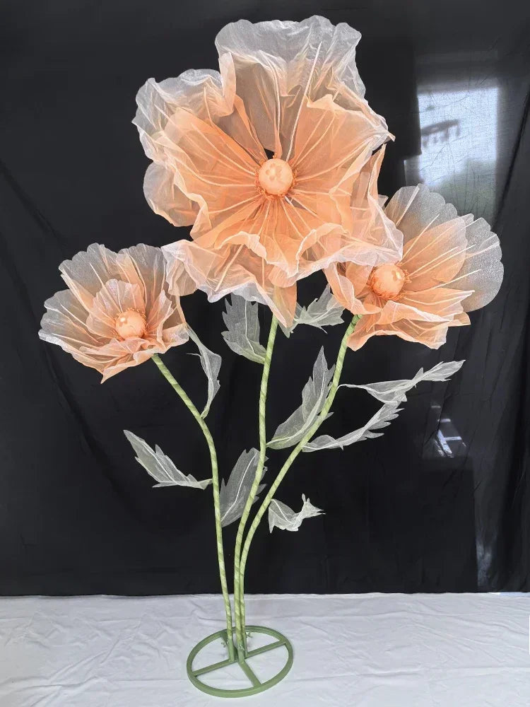 190cm Large Artificial Poppy Flowers Wedding Decor Props Road Lead Flowers Garden Wedding Decoration Window Display Home Decor
