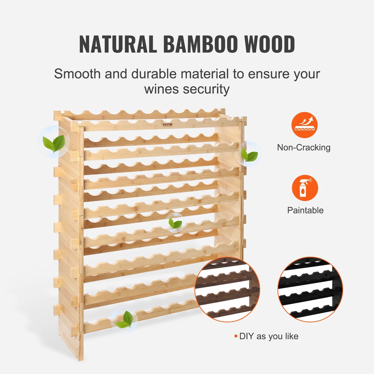 SucceBuy Bamboo Wine Rack Stackable Display