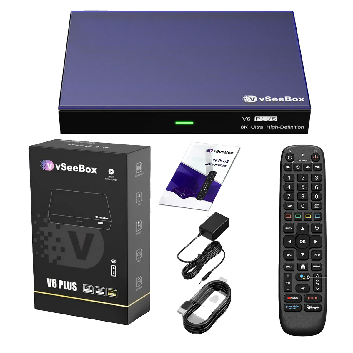 JISYONK Android TV Box 8K Ultra HD Wireless Voice Receiver