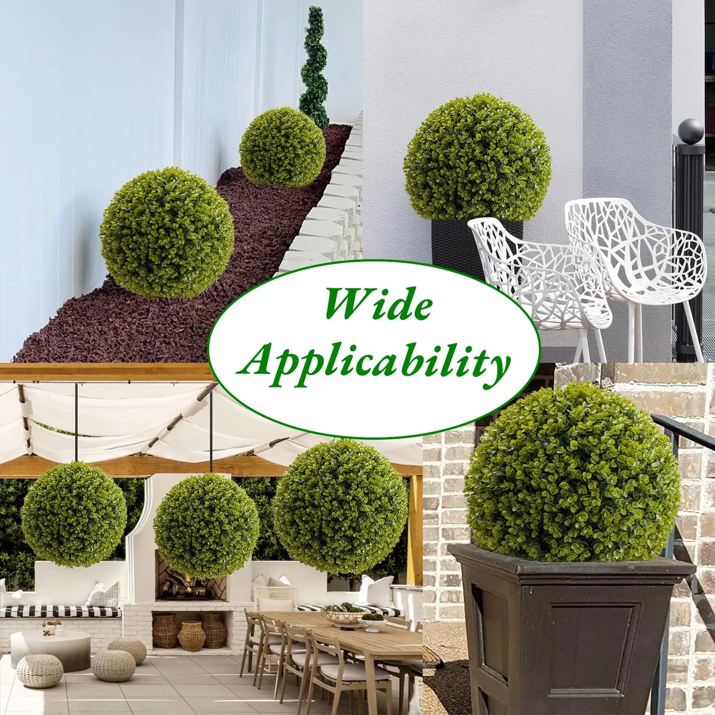 Studyset Artificial Topiary Balls Outdoor Set Of 2 For Decor