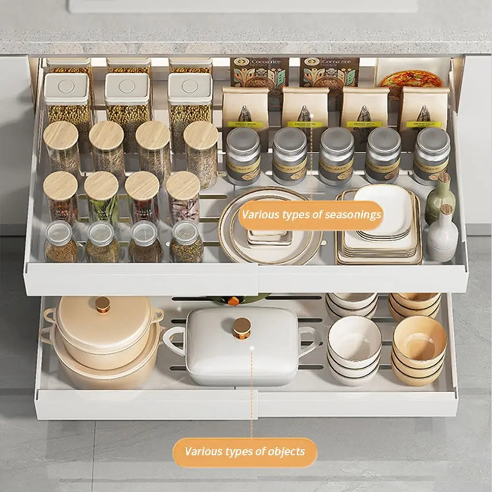Garvee Stainless Steel Expandable Pull Out Cabinet Organizer