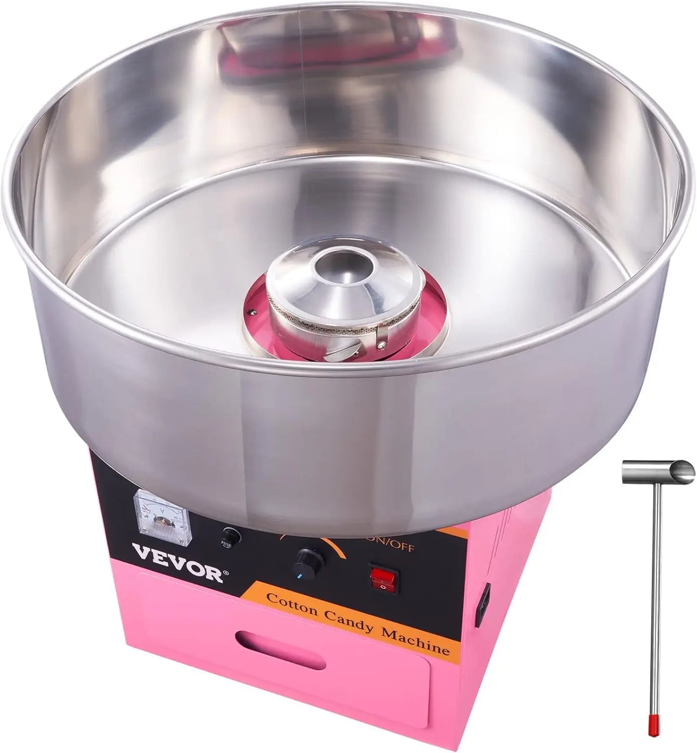 Electric Cotton Candy Machine, 1000W Commercial Floss Maker w/Stainless Steel Bowl, Sugar Scoop and Drawer, Perfect for Home