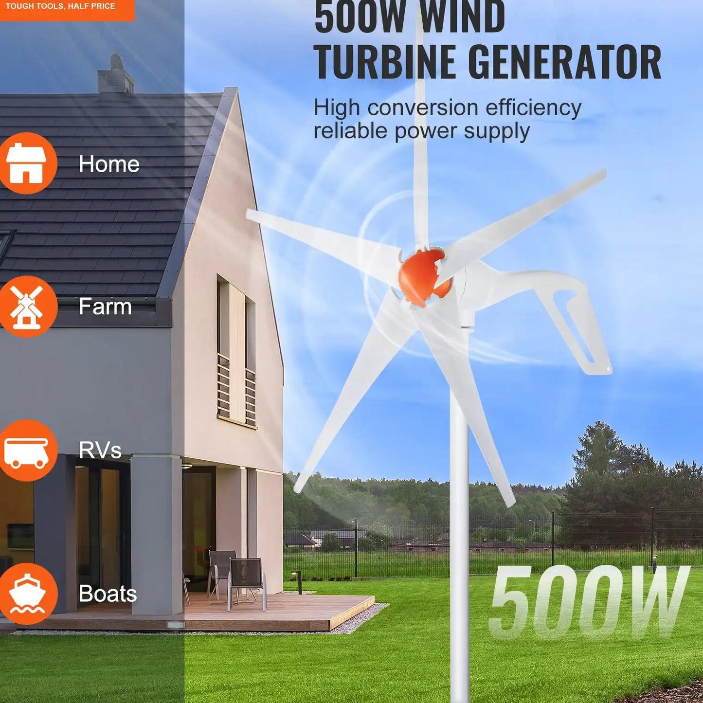 SucceBuy 12V Wind Turbine Generator MPPT Controller 500W/800W