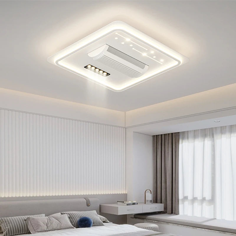 Modern Invisible Bladeless Ceiling Fan Lamp Remote Slient for Restaurant Master Bedroom Living Room Ceiling Fan Home Decor Lamps