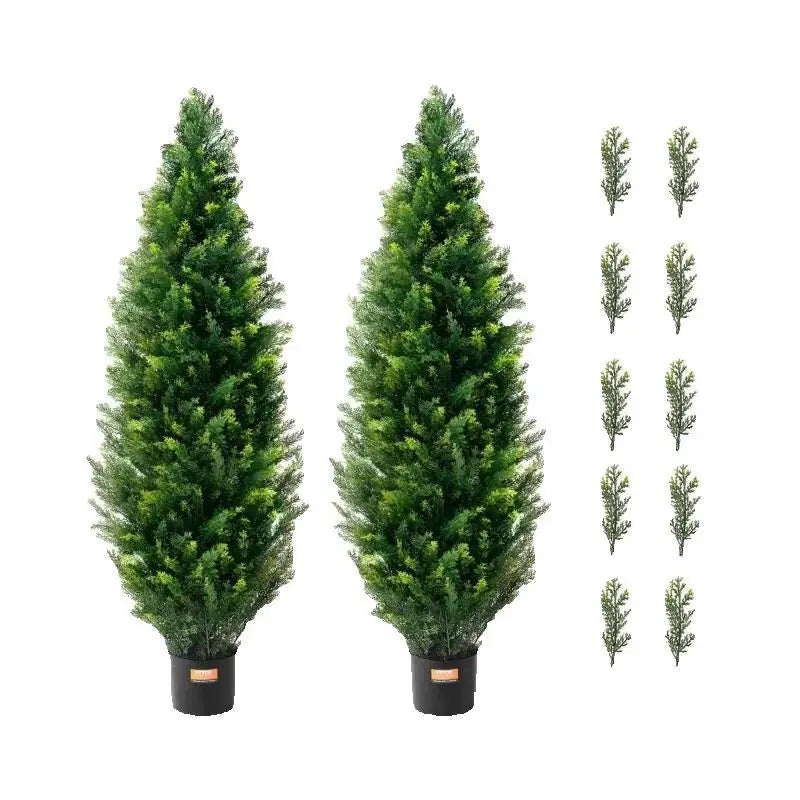 SucceBuy Artificial Cedar Topiary Tree Outdoor Decor Greenery