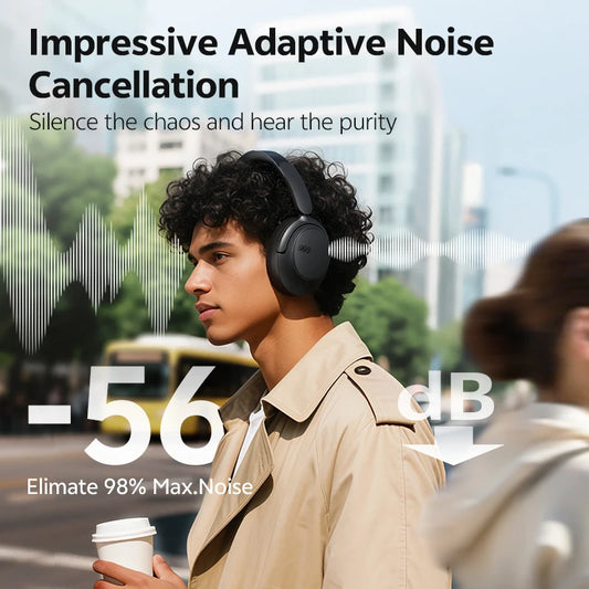 QCY H3S Wireless Over Ear Headphones With Adaptive Noise Cancellation