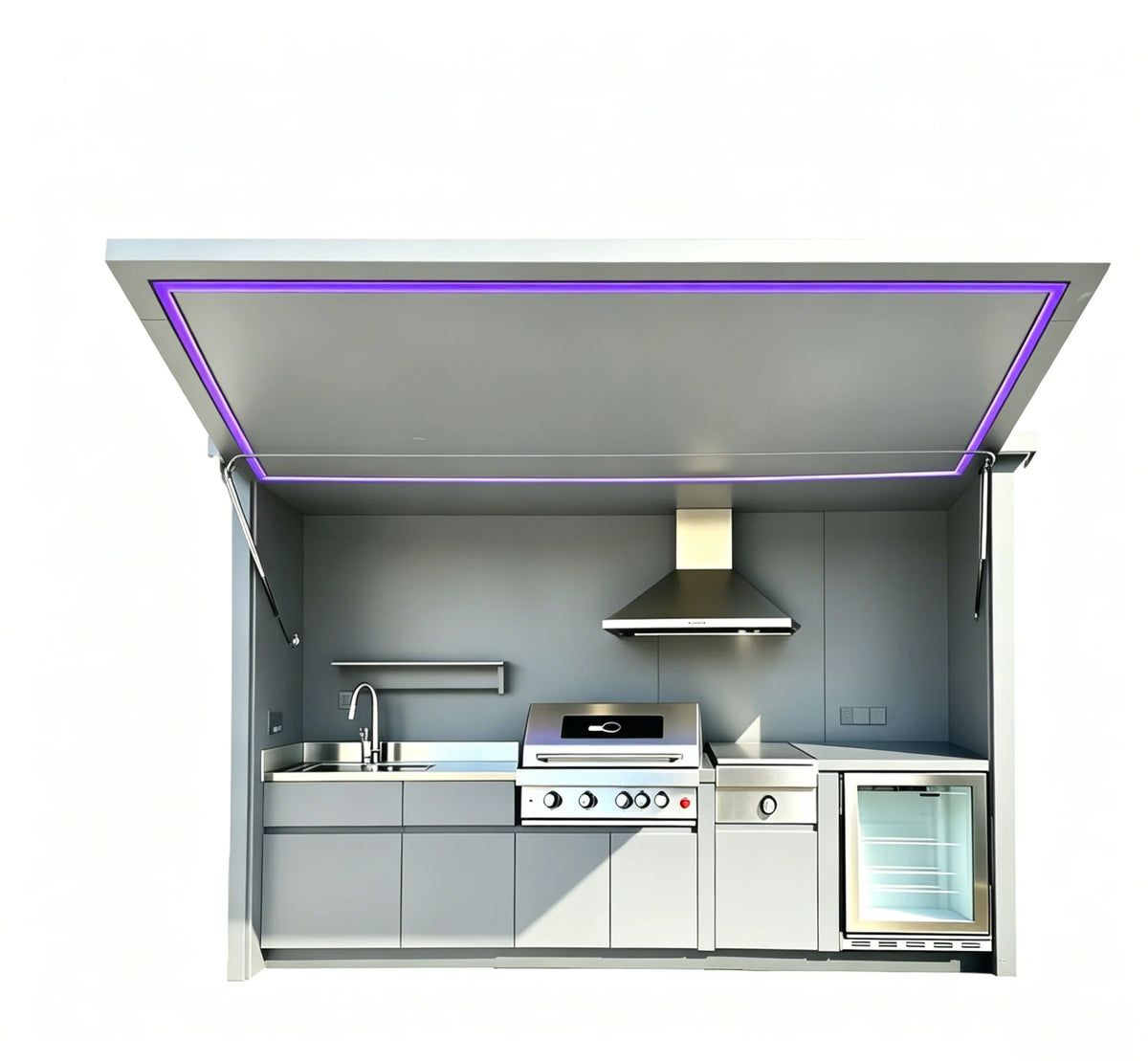 Modular 304 Stainless Steel Outdoor Kitchen Cabinet With Pot Cover