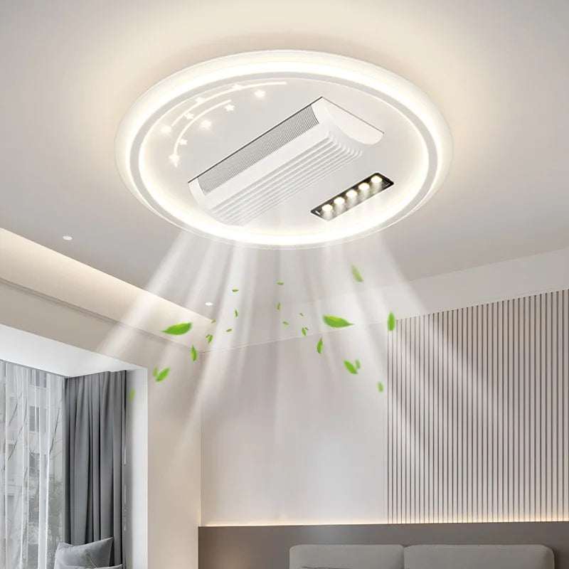 Modern Invisible Bladeless Ceiling Fan Lamp Remote Slient for Restaurant Master Bedroom Living Room Ceiling Fan Home Decor Lamps