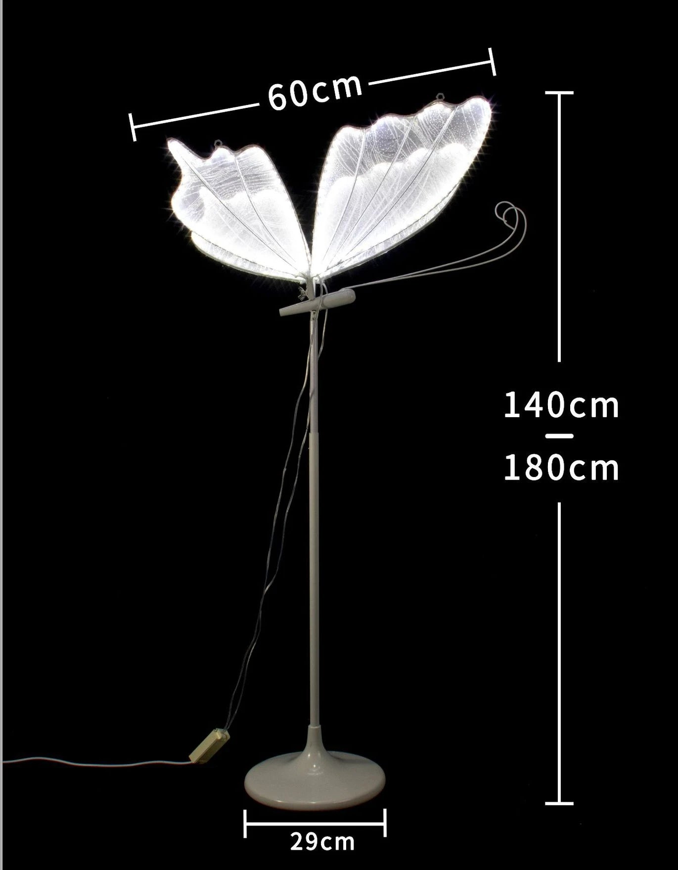 Modern Luxury White Lace Butterfly LED Floor Lamp Corridor Party Stage Wedding Romantic Road Decoration E27 Light Bulb Fixtures