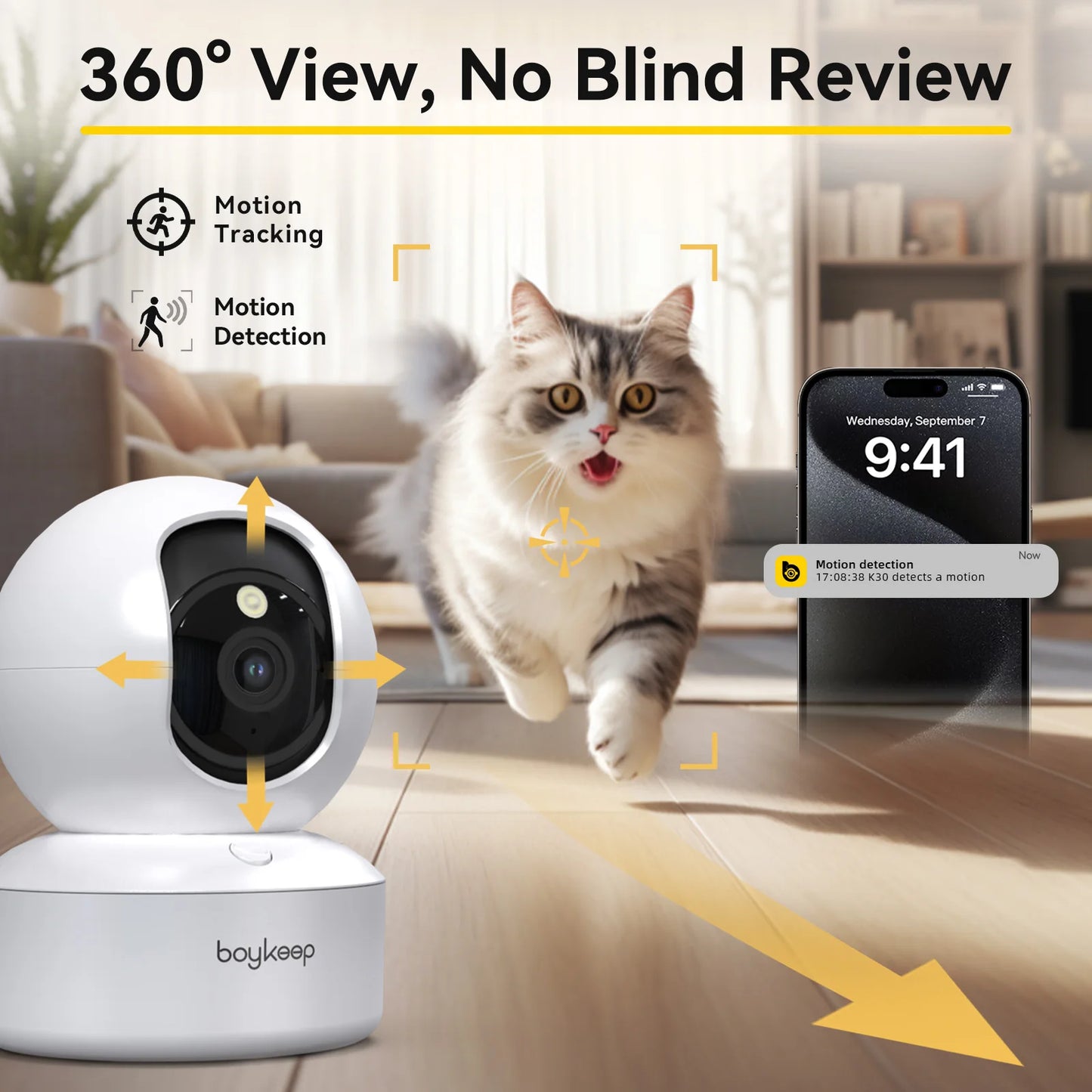 BoyKeep 2 Pack Pet Surveillance Camera With Night Vision