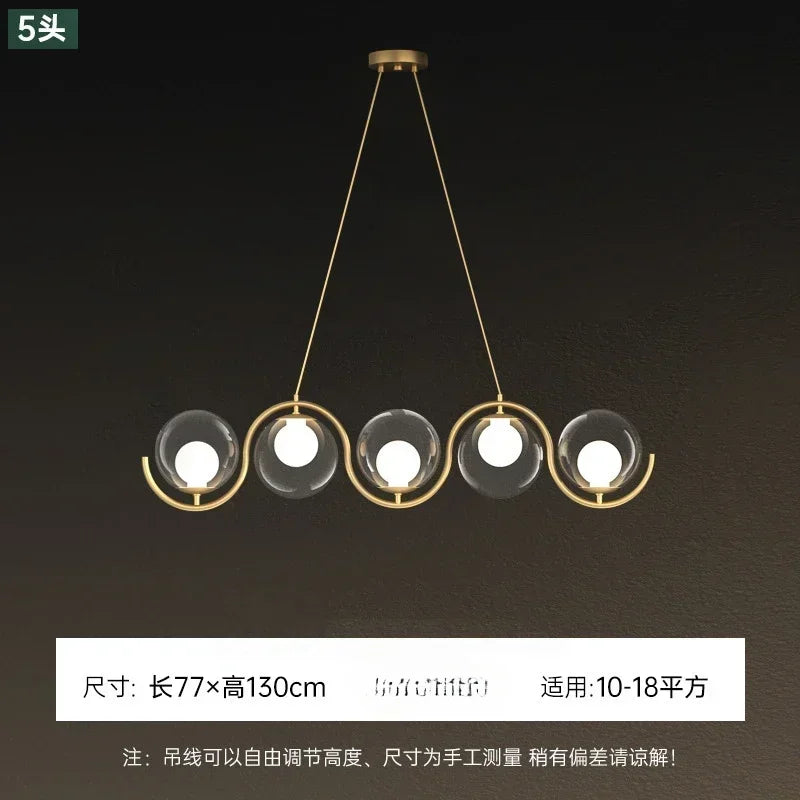 Nordic Bubble Waves Restaurant LED Pendant Light New Stylish for Dinning Living Room Chandeliers Home Decor Lamp Cream Bar Lamps