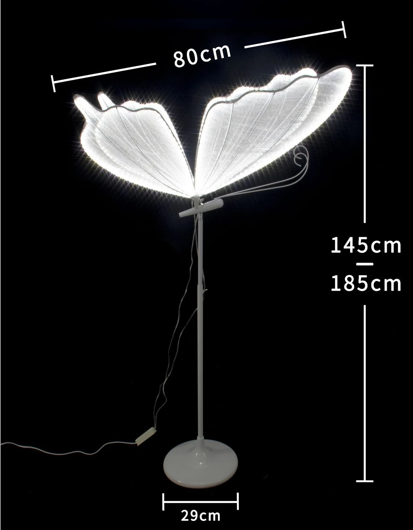 Modern Luxury White Lace Butterfly LED Floor Lamp Corridor Party Stage Wedding Romantic Road Decoration E27 Light Bulb Fixtures