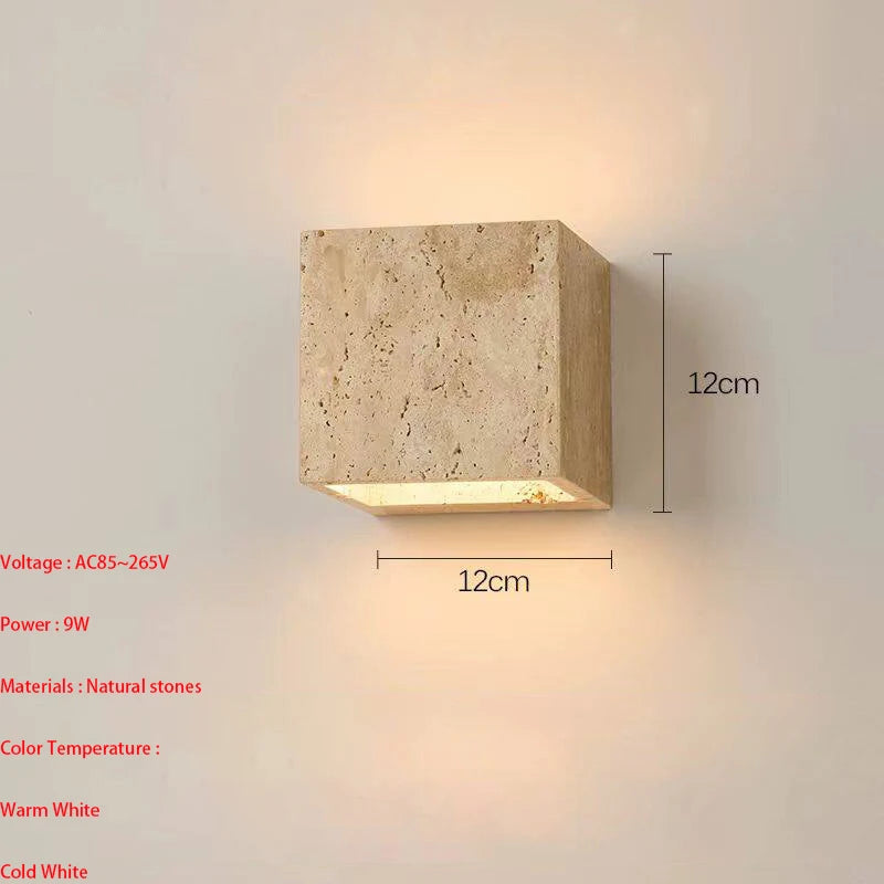 Surface Mount Yellow Cave Stone LED Wall Light 85~265V 9W Nordic style Indoor Wall Lamps For Living Room Decoration Sconce