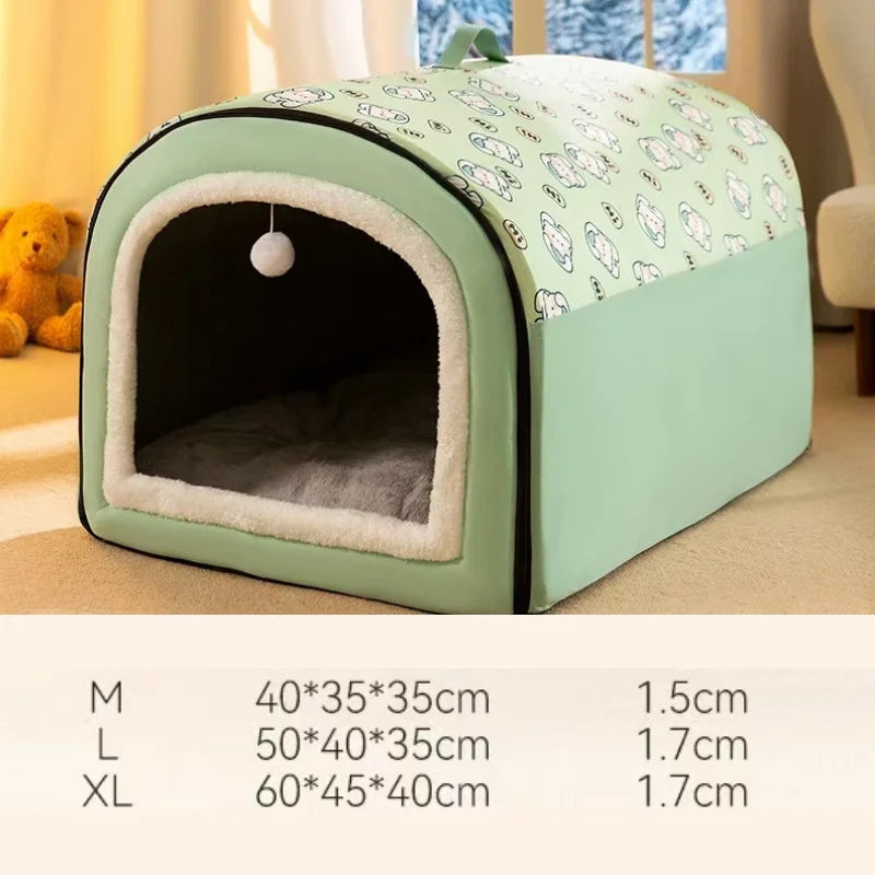 Removable Dog Warm House Washable Pet bed for Large Medium Dogs Travelling Portable Classic Design Pet House Sleeping Bed