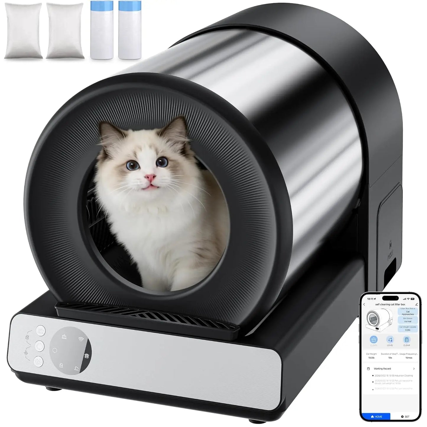 Self Cleaning Litter Box For Multiple Cats With App
